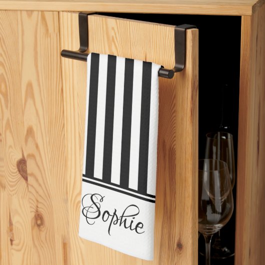 Black Stripes Theedoek (Derde Gevouwen)