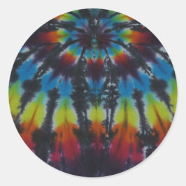 Black Stripes Tie Dye Pattern Ronde Sticker