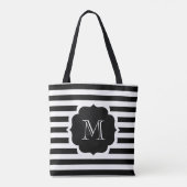 Black Stripes Tote Bag (Achterkant)