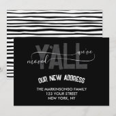Black Stripes We Moved Y'all Moving Announcement Kaart (Voorkant / Achterkant)
