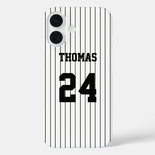 Black Stripes White Baseball Jersey Naam Nummer Case-Mate iPhone Case (Achterkant)
