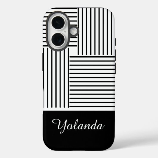 Black Stripes with Name  Case-Mate iPhone Case (Achterkant)