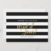 Black Stripes zal je mijn bruidsmeisje zijn Kaart (Voorkant)