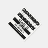 Black Stripes Zilveren Stippen Klasse van 2018 Afs Servet (Hoek)