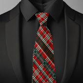 Black Stripped Holiday Plaid Stropdas