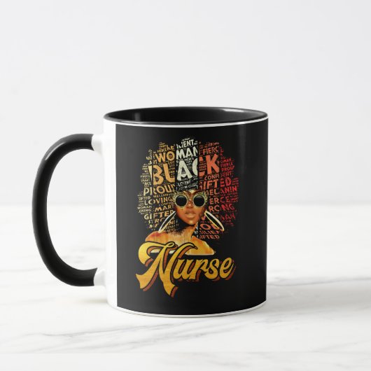 Black Strong Nurse Afro Melanin African American Mok (Links)