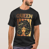 Black Strong Queen Afro Love Melanin African Ameri T-shirt (Voorkant)