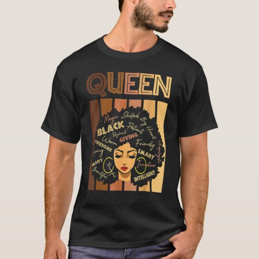 Black Strong Queen Afro Love Melanin African Ameri T-shirt (Voorkant)