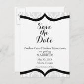 Black Stropdas Affair Bewaar de Datum Aankondigingskaart (Voorkant / Achterkant)