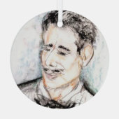 Black Stropdas Affair Glas Ornament (Achterkant)