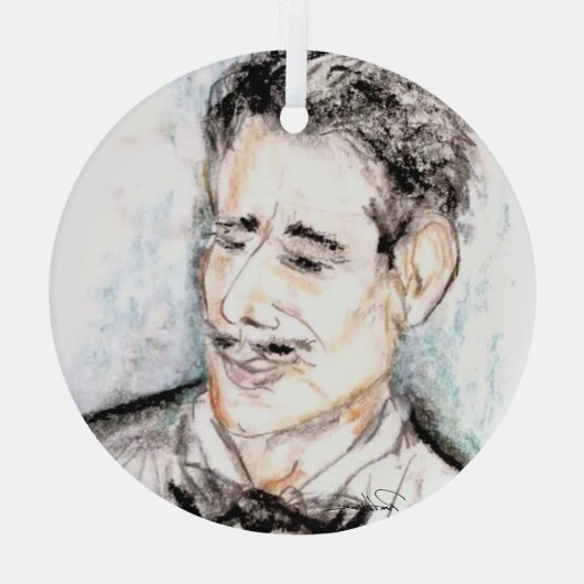 Black Stropdas Affair Glas Ornament (Achterkant)