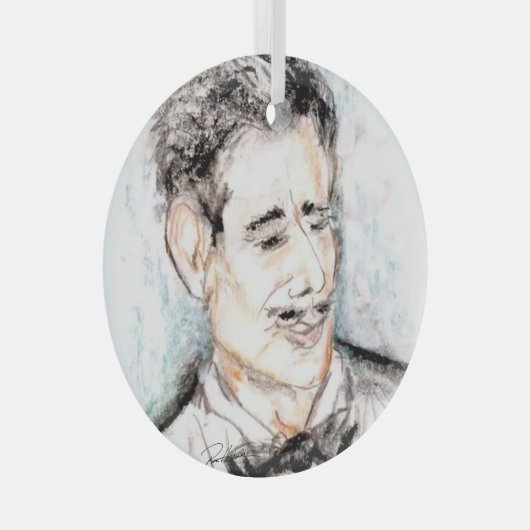 Black Stropdas Affair Glas Ornament (Voorkant Rechts)