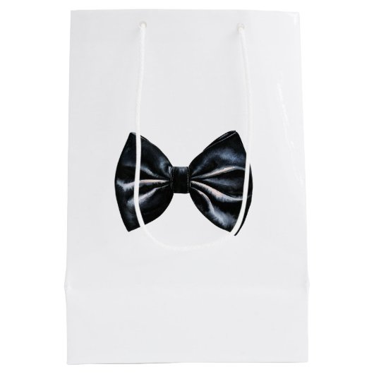 Black Stropdas Christmas Medium Cadeauzakje (Achterkant)