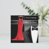 Black Stropdas Corporate Dinner Party Kaart (Staand voorkant)