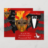 Black Stropdas Corporate Formal Masquerade Ball Kaart (Voorkant / Achterkant)