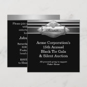 Black Stropdas Corporate Party Fund Raising Event Kaart (Voorkant / Achterkant)