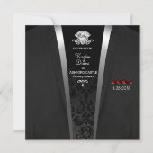 Black Stropdas Destination Invitation Kaart (Voorkant)