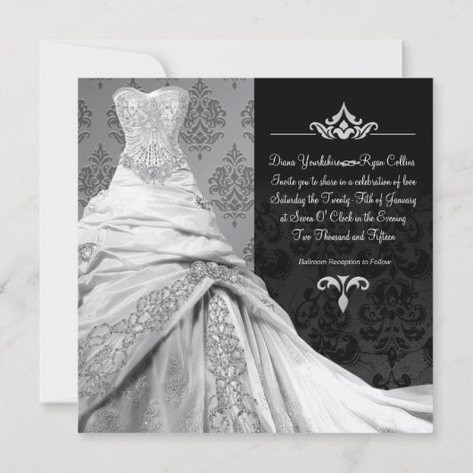 Black Stropdas Destination Invitation Kaart (Achterkant)