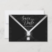 Black Stropdas Diamond Bewaar de datum Save The Date (Voorkant)