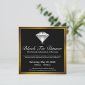 Black Stropdas Diamond Jubilee-binnenuitnodiging Kaart (Staand voorkant)