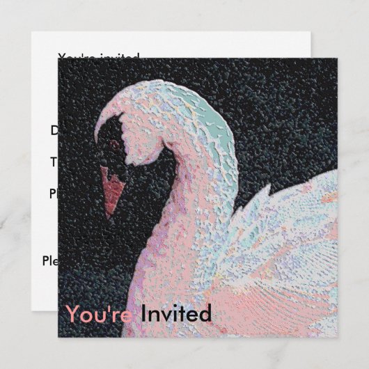 Black Stropdas Dinner Dance Uitnodiging (Voorkant / Achterkant)