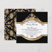 Black Stropdas Elegance 2, Golden Couples Shower I Kaart (Voorkant / Achterkant)