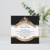 Black Stropdas Elegance 2, Golden Couples Shower I Kaart (Staand voorkant)