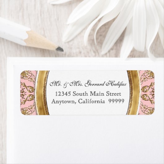 Black Stropdas Elegance 2 Golden Matching Address Etiket (Insitu)