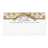 Black Stropdas Elegance 2 Golden Matching Address  Etiket (Voorkant)