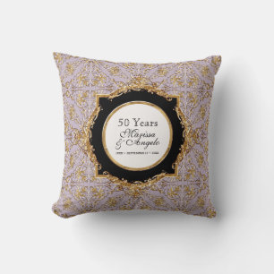 Black Stropdas Elegance 2, Golden Wedding Jubileum Kussen