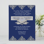 Black Stropdas Elegance 3 - Zilveren look  Damask Kaart (Staand voorkant)