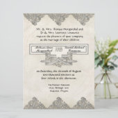 Black Stropdas Elegance 3 - Zilveren look Damask Kaart (Staand voorkant)