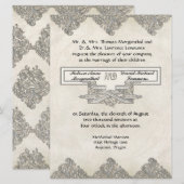 Black Stropdas Elegance 3 - Zilveren look Damask Kaart (Voorkant / Achterkant)