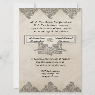 Black Stropdas Elegance 3 - Zilveren look  Damask Kaart