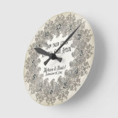 Black Stropdas Elegance 3 - Zilveren look  Damask Ronde Klok (Hoek)