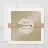 Black Stropdas Elegance, Champagne Cream Quinceane Kaart (Voorkant)