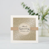 Black Stropdas Elegance, Champagne Cream Quinceane Kaart (Staand voorkant)