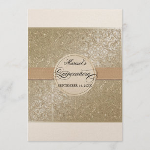 Black Stropdas Elegance, Champagne Cream Quinceane Kaart