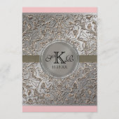 Black Stropdas Elegance, Silver Wedding Dinner Men Menu (Voorkant)