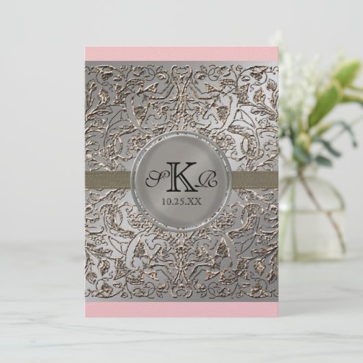 Black Stropdas Elegance, Silver Wedding Dinner Men Menu (Staand voorkant)