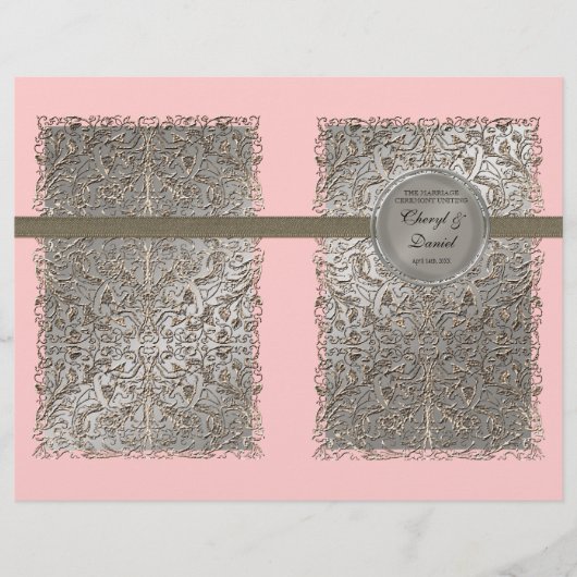 Black Stropdas Elegance, Silver Wedding Programs (Voorkant)