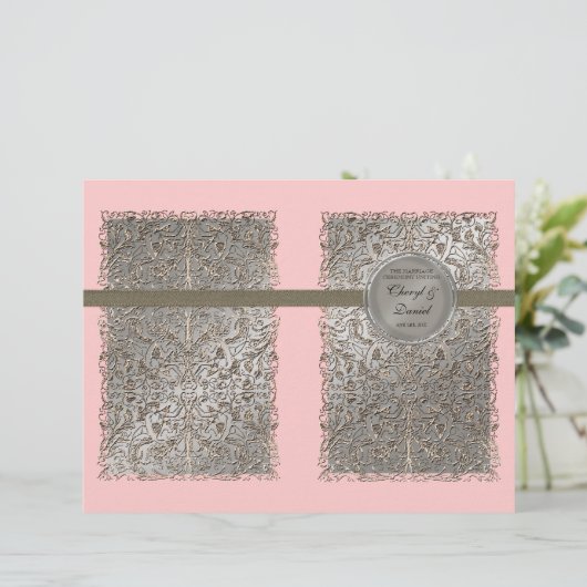 Black Stropdas Elegance, Silver Wedding Programs (Staand voorkant)