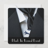 Black Stropdas Formal Event Party Invitation Kaart (Voorkant)