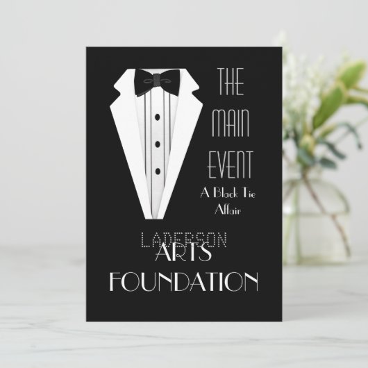 Black Stropdas Formele gebeurtenis Kaart (Staand voorkant)
