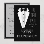 Black Stropdas Formele gebeurtenis Kaart (Voorkant / Achterkant)
