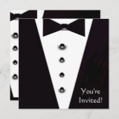 Black Stropdas Formele Gebeurtenis Uitnodiging (Voorkant / Achterkant)