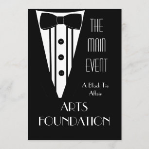 Black Stropdas Fundraiser Formele gebeurtenis Kaart