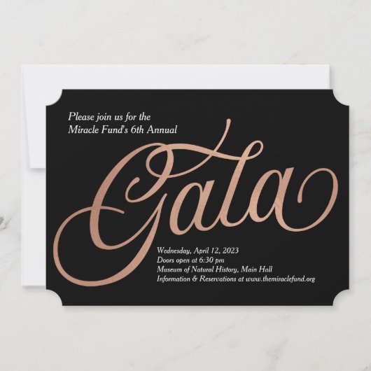 Black Stropdas Gala Invitation Kaart (Voorkant)