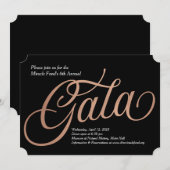 Black Stropdas Gala Invitation Kaart (Voorkant / Achterkant)