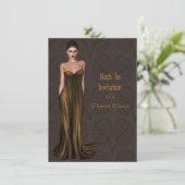 Black Stropdas Invitation for Dance & Dinner Kaart (Staand voorkant)